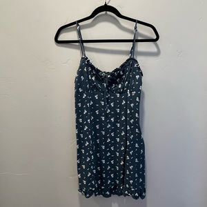 TEAL FLORAL MINI DRESS